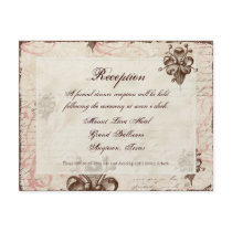 Chocolate Damask Swirl Wedding Response RSVP Card Announcements