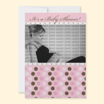 Chocolate Darling Pink Dots Baby Shower Invitation invitations