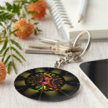Chocolate Decadence Colorful Fractal Geometric Art keychains