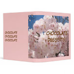 CHOCOLATE DESSERTS! recipe book binder Pink