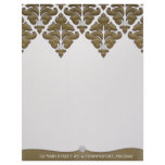 Chocolate Diamond Damask Business Letterhead