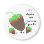 Chocolate Dipped Strawberries Refrigerator Magnets