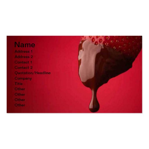 Chocolate Dipped Strawberry DoubleSided Standard Business Cards (Pack Of 100) Zazzle