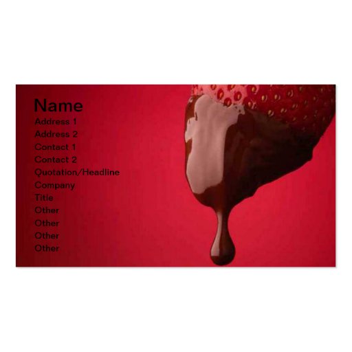 Chocolate Dipped Strawberry Business Card Templates