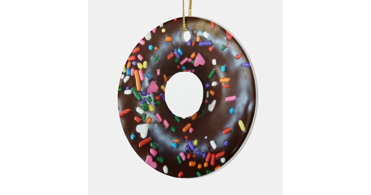 Chocolate donut ceramic ornament Zazzle