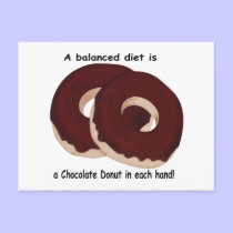 Chocolate Donut Diet Postcard postcards