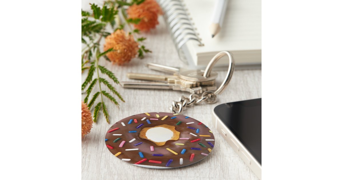 CHOCOLATE DONUT KEYCHAIN Zazzle