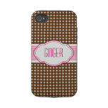 Chocolate Dots & Pink Sash iPhone4 Case casemate cases