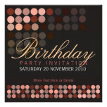 Chocolate Dots Stylish Disco Party Birthday Invita Invitations