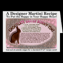 Chocolate Easter Bunny Martini Recipe Cards cards