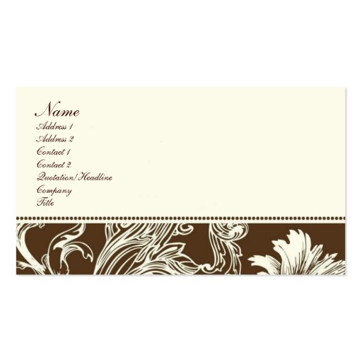 Chocolate Fantasy Business Cards (front side)
