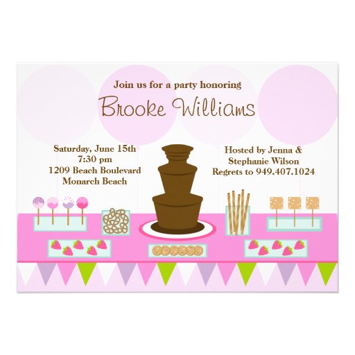 Chocolate Fountain Party Invitation
