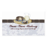 Chocolate frosted cake slice milk baking busine... business card