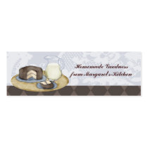 Chocolate frosted cake slice milk baking gift tags business card
