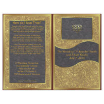 Chocolate Gold Deluxe Wedding Program Full Color Flyer