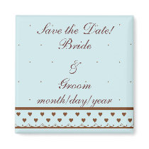 Chocolate hearts and Pale Blue magnets by SweetRascal Chocolate hearts and Pale Blue magnets