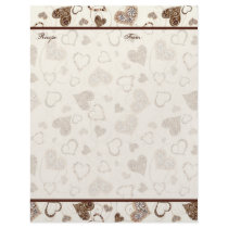 Chocolate Hearts Bridal  Wedding Gift Recipe Pages Custom Letterhead