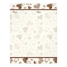 Chocolate Hearts Bridal  Wedding Gift Recipe Pages Custom Letterhead