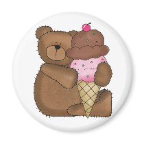 Chocolate Ice Cream Teddy magnets by claudiascorner Chocolate Ice Cream Teddy magnets