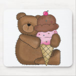 Chocolate Ice Cream Teddy Mousepads