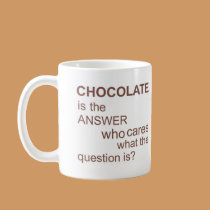 chocolate-is-the-answer mugs by ChocolateChocolate chocolate-is-the-answer mugs