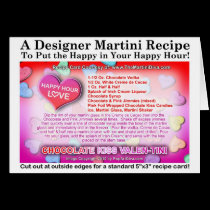 Chocolate Kiss Valentine Martini Recipe Card cards