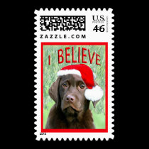 Chocolate Lab Christmas stamps