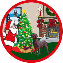 chocolate lab deck the halls photo sculptures