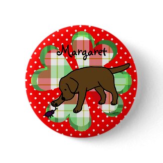 Chocolate Lab Friendly Cartoon Labrador Pins