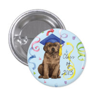Chocolate Lab Graduate Button