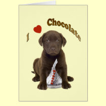Chocolate Lab - I Love Chocolate Kisses cards