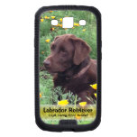 Chocolate Lab in Poppy Patch Galaxy S3 Covers