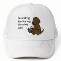 Chocolate Lab Licking Ice Cream hats