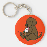 Chocolate Lab Licking Ice Cream Key Chains