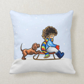 chocolate lab christmas pillow