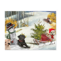 Chocolate Lab Loves Christmas Cards postcards by friskybiz Chocolate Lab Loves Christmas Cards postcards