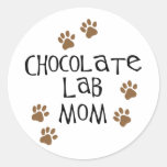 Chocolate Lab Mom Round Sticker
