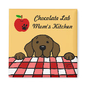 Chocolate Lab Mom's Apple Fridge Magnet