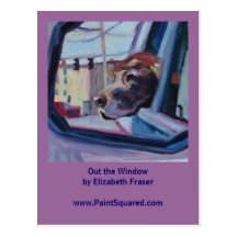 Chocolate Lab • Out the Window • Painting Postcard