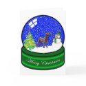 chocolate lab snow globe cards