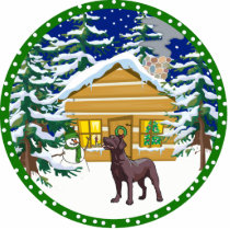 chocolate lab winter photo sculptures