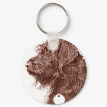 Chocolate Labradoodle Keychain