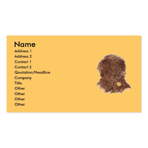 Chocolate Labradoodle Xena Business Cards (front side)