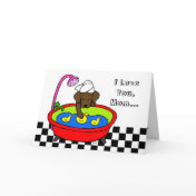 Chocolate Labrador and Ducks Cartoon