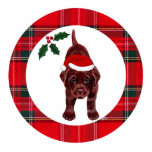 Chocolate Labrador Christmas Ornament Photo Sculptures
