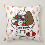 Chocolate Labrador & Ice Cream Sundae Pillow