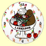 Chocolate Labrador & Ice Cream Sundae wall clocks