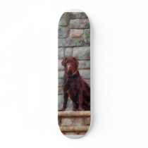 Chocolate Labrador on Porch Skate Board Deck