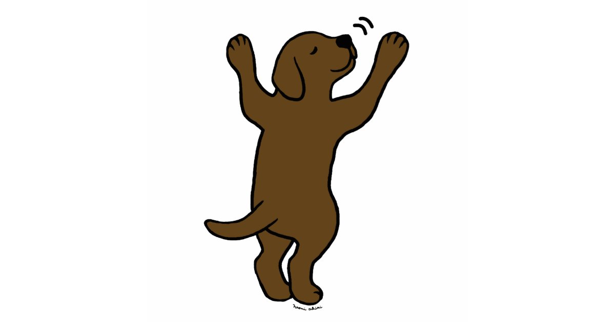 Chocolate Labrador Puppy Hug Cartoon Cutout Zazzle