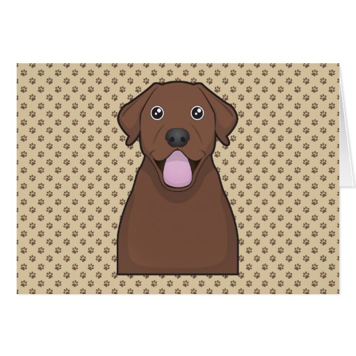 Chocolate Labrador Retriever Cartoon Card | Zazzle